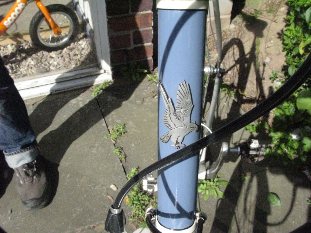 Osprey headbadge at Sideways Cycles